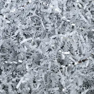 MagicWater Crinkle Cut Paper for Gift Baskets - White & Silver - Perfect for Shredded Paper Filler, Basket Filler, Gift Boxes, Christmas Gifts, Christmas Stuffers & More – for All Occasions