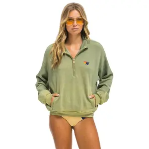 ESSENTIAL HALF ZIP RELAXED SWEATSHIRT - FADED ARMY