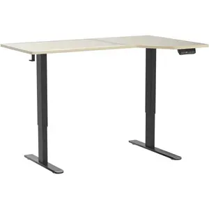 Electric Standing Desk, Height Adjustable Sit Stand up Desk, L-Shaped Memory Home Office Desk with Hook, 55 x 34 inch