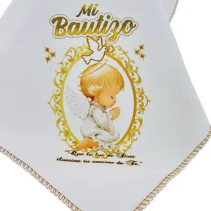 Baptism  12pcs Napkins - 10x10” Baptism Favor, 100% Polyester,  Servilletas de tela