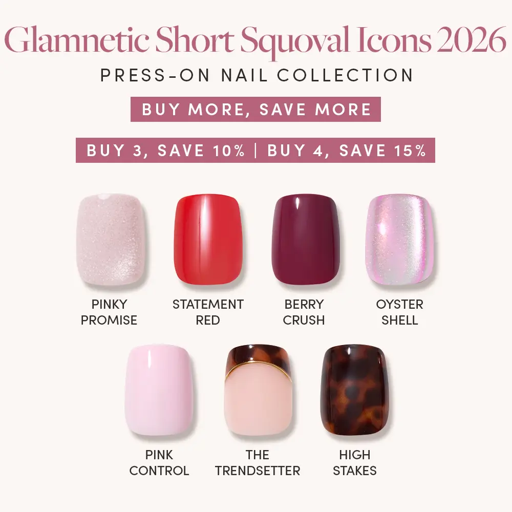 Glamnetic Short Squoval Icons 2026 Press-On Nail Collection