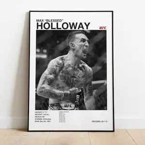 Max Holloway Poster, Digital UFC Wall Art MMA Digital Print, Motivational Poster, Sports Bedroom Posters