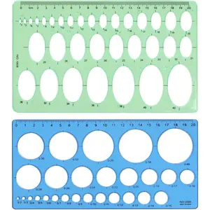 Circle Template Circle Stencil Circle Template for Drawing Round Drafting Drawing Templates Drafting Stencils Tools Geometry Circle Templates for Office School Drawing Design Measuring 2 Pack