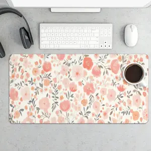 Floral Pattern Mouse Pad, Rectangle Gaming Mouse Pad, Anti slip Mousepad for Home Office Game Room Desk, Office Desk Keyboard Mouse Mat
