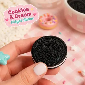 Cookies & Cream Fidget Slider | Magnetic Desk Toy | Textured Sensory Slider | Pocket Fidget | Satisfying Slider | Handmade Gift