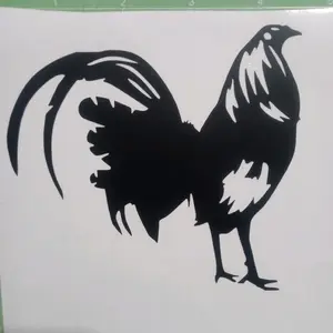 Gamefowl Rooster Blue Collar  Sticker Decal #3 for Cars or Trucks - Original Decal with Classic Design