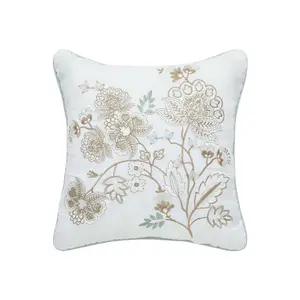 Spring Social Spa Embellished Square Decorative Throw Pillow 16" x 16"