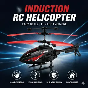 Upgraded 2.5CH Mini RC Helicopter - Remote Control Aircraft Toys with Hand Sensor Control, IR Remote, Hovering, LED Lights, Rechargeable for Indoor Flight Fun for Teens