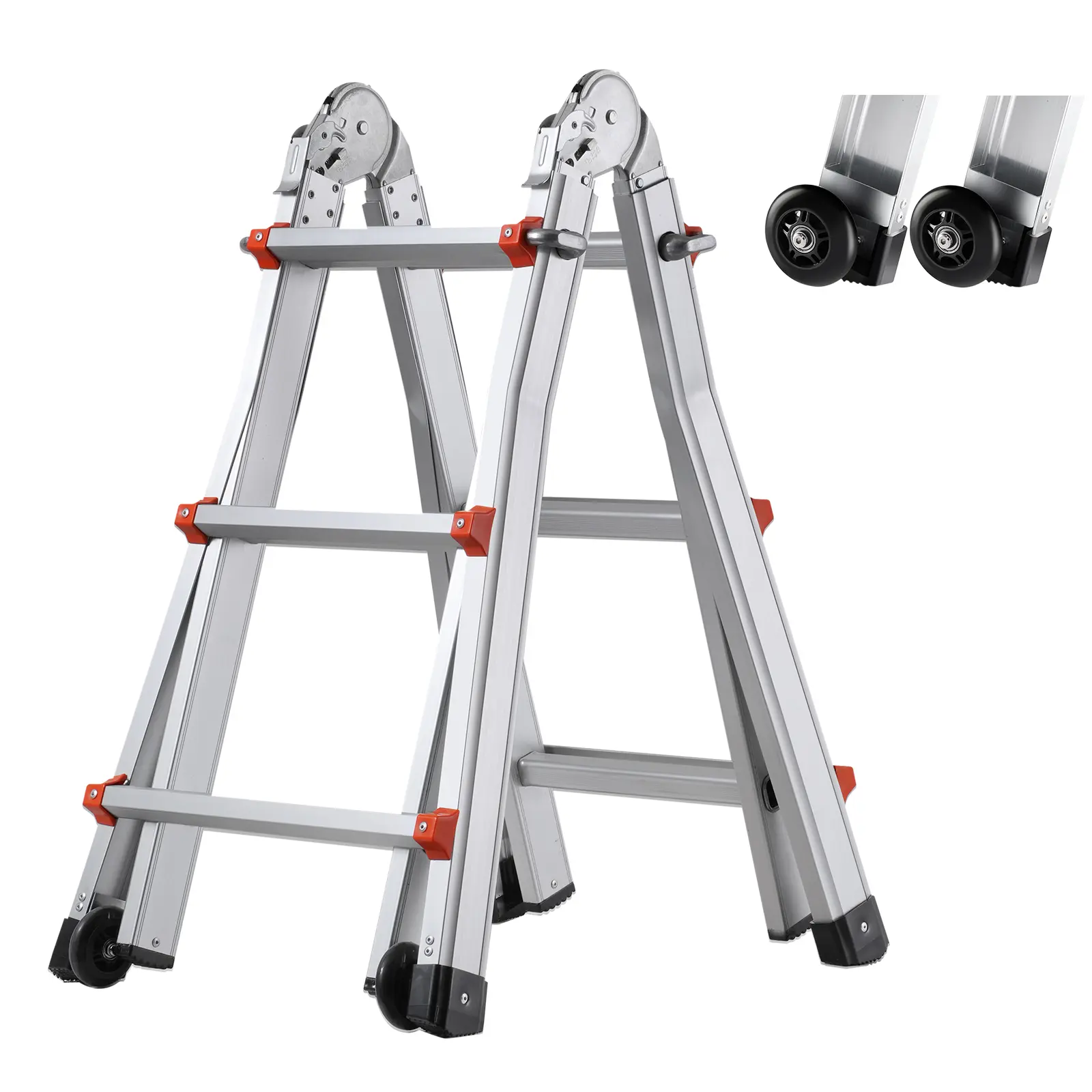 【Summerfinds】VEVOR Telescoping Ladder A Frame 10 FT Compact Aluminum Extension LadderMulti-Function Portable Collapsible RV LadderTelescopic Ladder for Homework Stairs Indoor Outdoor Roof330lb Load, Tools, Telescopic Multi-Purpose Ladders