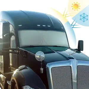 300T Upgrade Semi Truck Windshield & Anti-Ultraviolet Side Window Sun Shade, UV/Heat Ray Blocking Protection for Semi Trucks, RVs, Windscreen Side Window