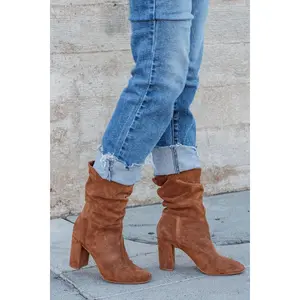 Chinese Laundry Kipper Brown Suede Heeled Boots