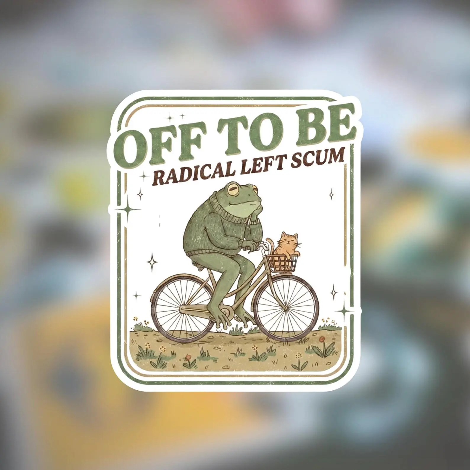 Off to be radical left scum sticker, Save Democracy, Political Sticker