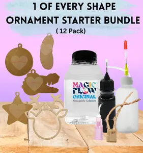 Snow Globe Ornament Starter Kit | Fillable Acrylic Blanks | Car Mirror Charms - 1 of Every Shape Bundle (12)