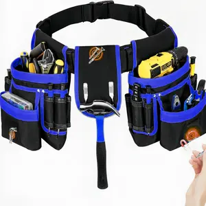 26-pockets Tool Belt, Magnetic Tool Pouch, Detachable & Adjustable Heavy Duty Tool Pouch Bag for Electrician, Carpenter, Construction, Work Apron, Utility Belt, Men Gifts, Portable, Convenient Tool Pockets