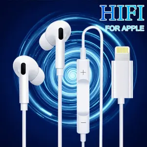 Wired In-Ear Headphones with Lightning Connector, Compatible with iPhone 14/13/12/11/XR/XS/X/8/7/SE/Pro/Pro Max & iPad, Onboard Remote Control for Music, Calls & Volume, Ear-Clip/Ear-Hook Design, Multifunctional Earbuds