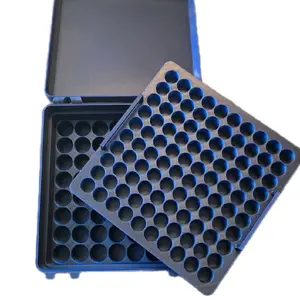 64 10ml & 100 3ml Vial Peptide Storage Case with Removable Insert & Handles Secure Latch Closure Freezer Safe Durable Rigid Construction