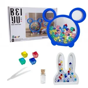 Tooth Fairy Tooth Rack, baby tooth Memorial box, teeth holder for kids keepsake，ABS material tooth box storage device, with 20 colorful small tooth chambers inside A Gift for the Baby