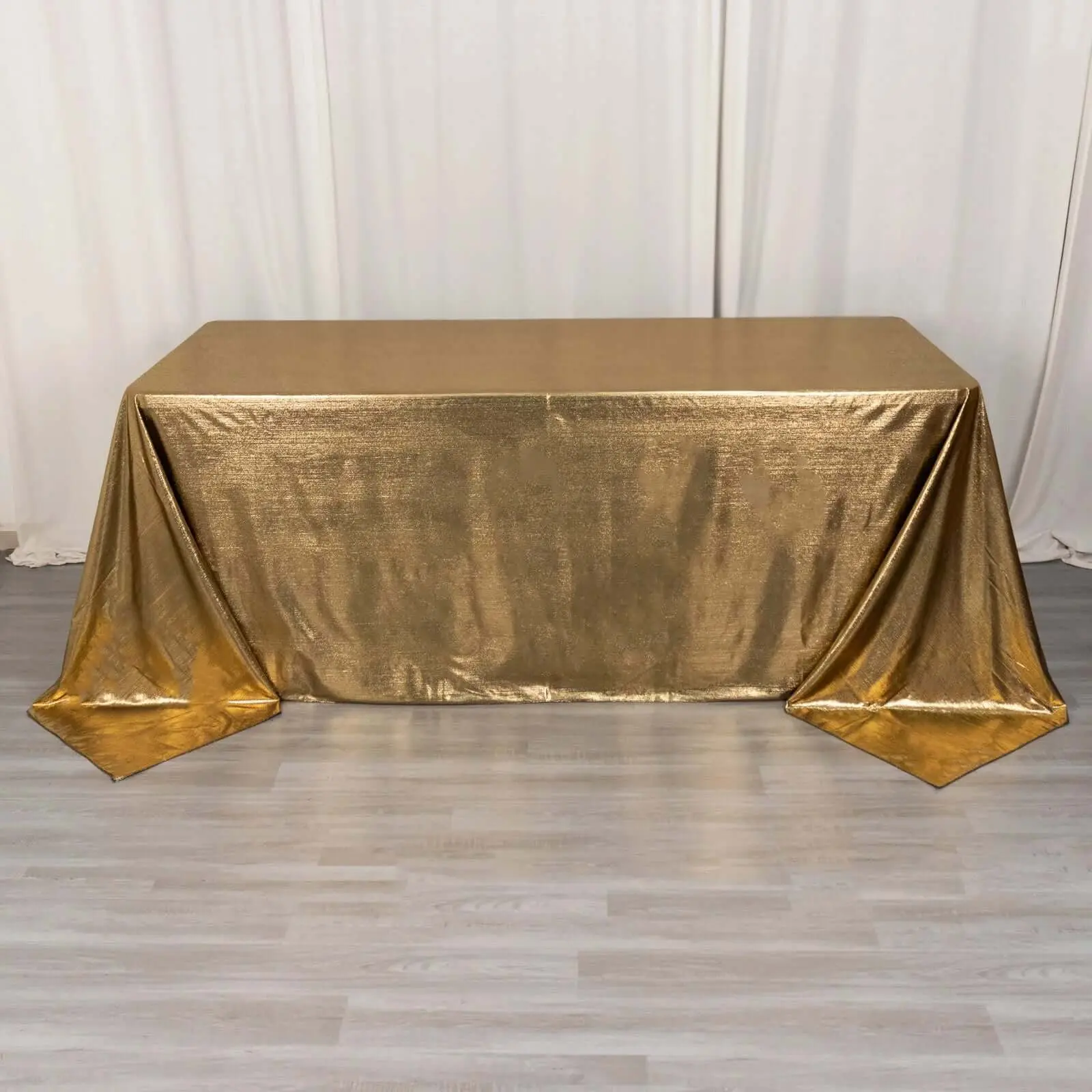 Antique Gold Sequin Dots Polyester Rectangle Tablecloth (90"x132") - Seamless, Wrinkle-Free, Glittering Cover for Birthday Decorations, Proms, Anniversary, Candy Buffet, All Seasons Household Kitchen Linens