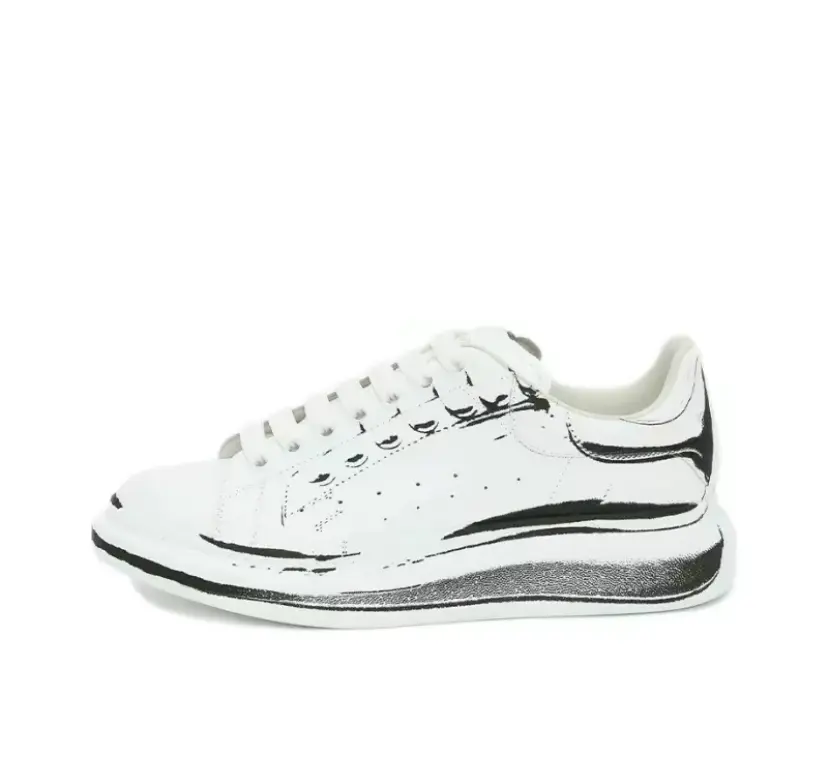 Comfortable and versatile Sneaker,White BlackPrint,Fashionable,lightweight, low-top casual sports