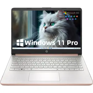 HP Laptops 14" Everyday PC - Windows 11 Pro, Intel Quad-Core N4120, up to 16GB RAM, 384GB Storage (128GB eMMC+ 256GB microSD), Anti-Glare HD Display, Webcam, College Student Laptop