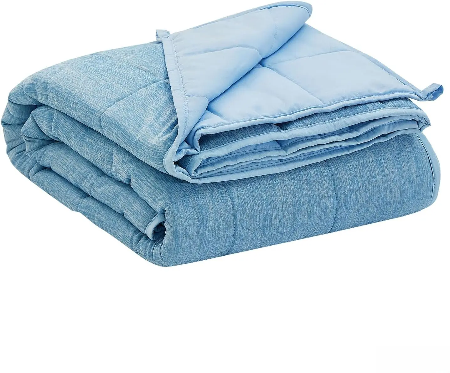 Cooling Weighted Blanket  Size 15 lbs Cool Moire Jersey Bed Blanket for Hot Sleeper with Soft Breathable Sanded, 60 x 80 inches, Blue