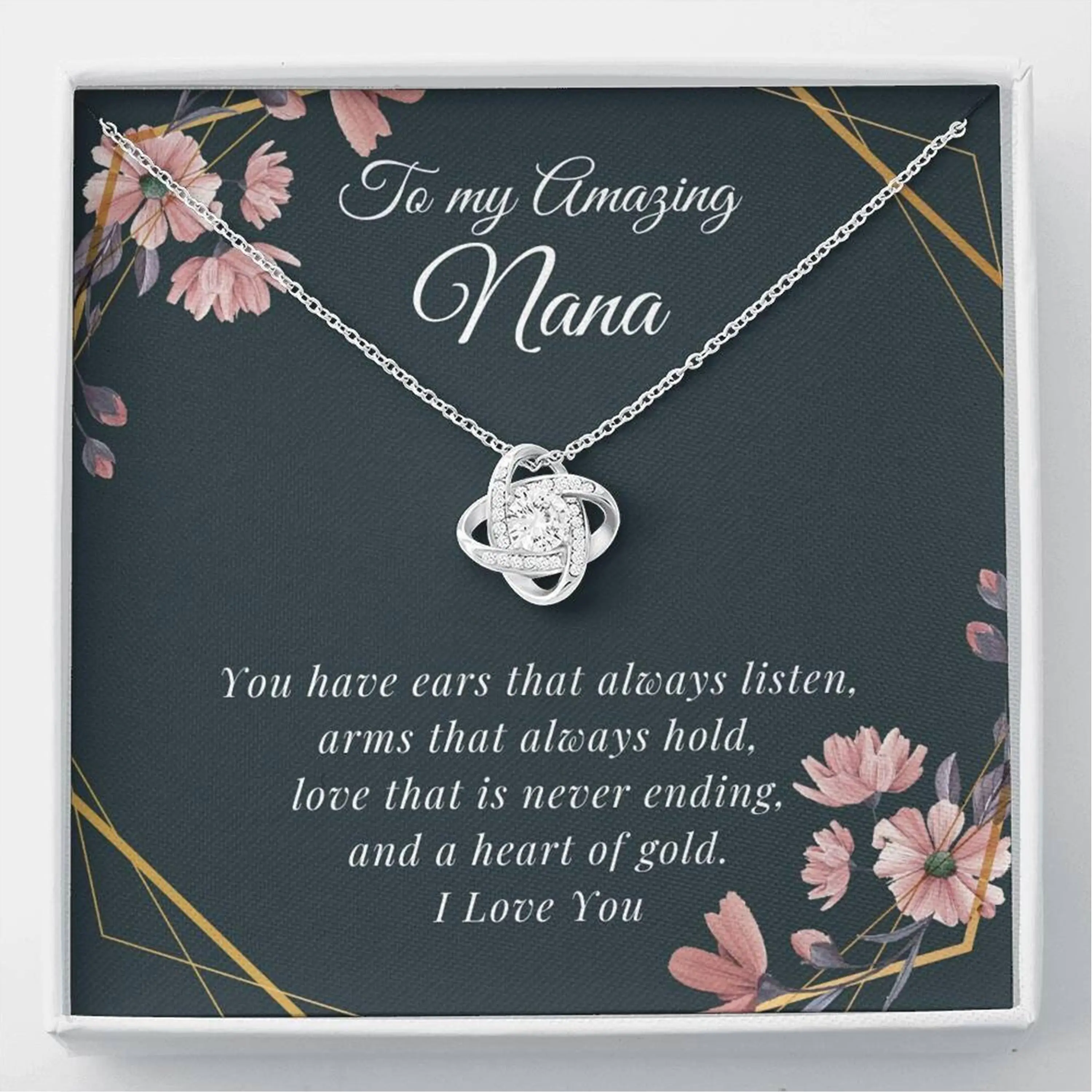 Love Knot, Nana Gift, Nana Birthday Gift, Nana Necklace, Nana Jewelry, From Granddaughter, From Grandson, From Grandkids, Gift For Nana,, Unique Gift Ideas, Thoughtful and Useful Gift for Your Loved