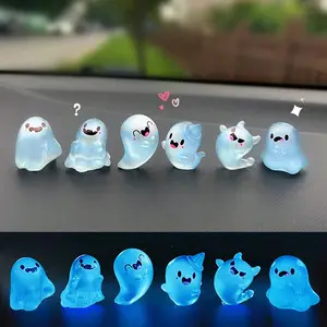 6 Piece Car Interior Night Light Set, Car Decorative Light Car Interior Lighting Ghost Design Center Console Rearview Mirror Decorations, Enhance Your Vehicle's Ambiance