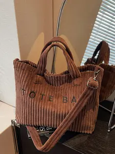 Relaxed fit, large capacity corduroy handbag, casual crossbody bag, commuter shoulder bag, tote bag, Corduroy Hobo Bag. Suitable for commuting, shopping, leisure outings, work, etc.