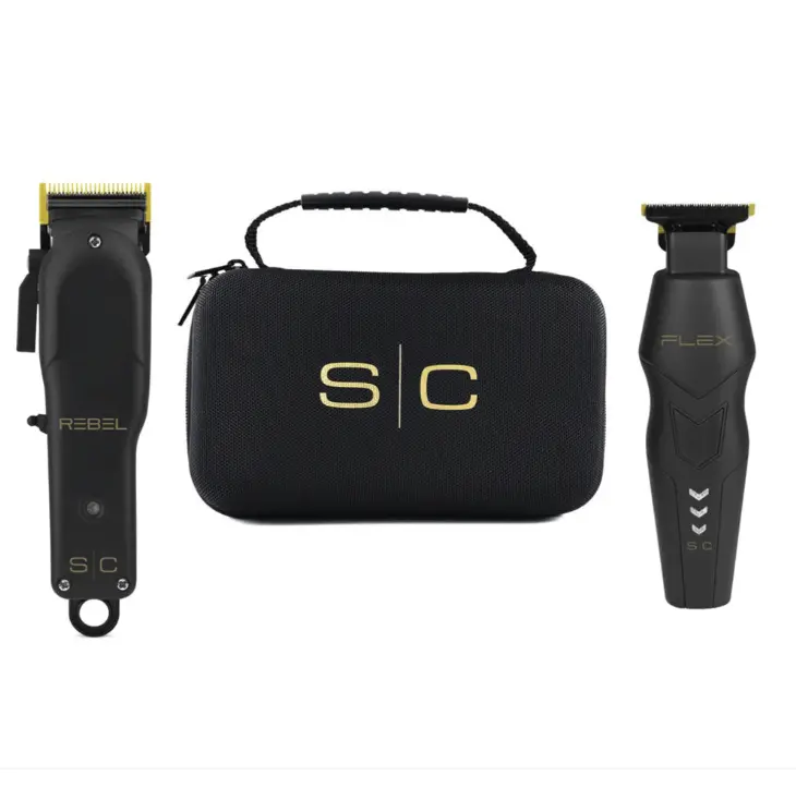 StyleCraft Super Set Rebel Clipper & Flex Trimmer Combo with Travel Case (Combo) (SC326B)