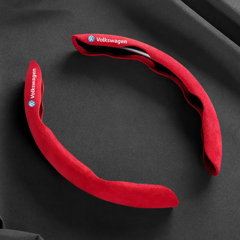 Suede Universal 38CM Car Steering Wheel Cover Non-slip Cover For Volkswagen Scirocco Sharan Golf Passat Tiguan Polo Beetle MK3 MK4 MK5 MK6 MK7 SR32 Car Steering Wheel Insert Accessories