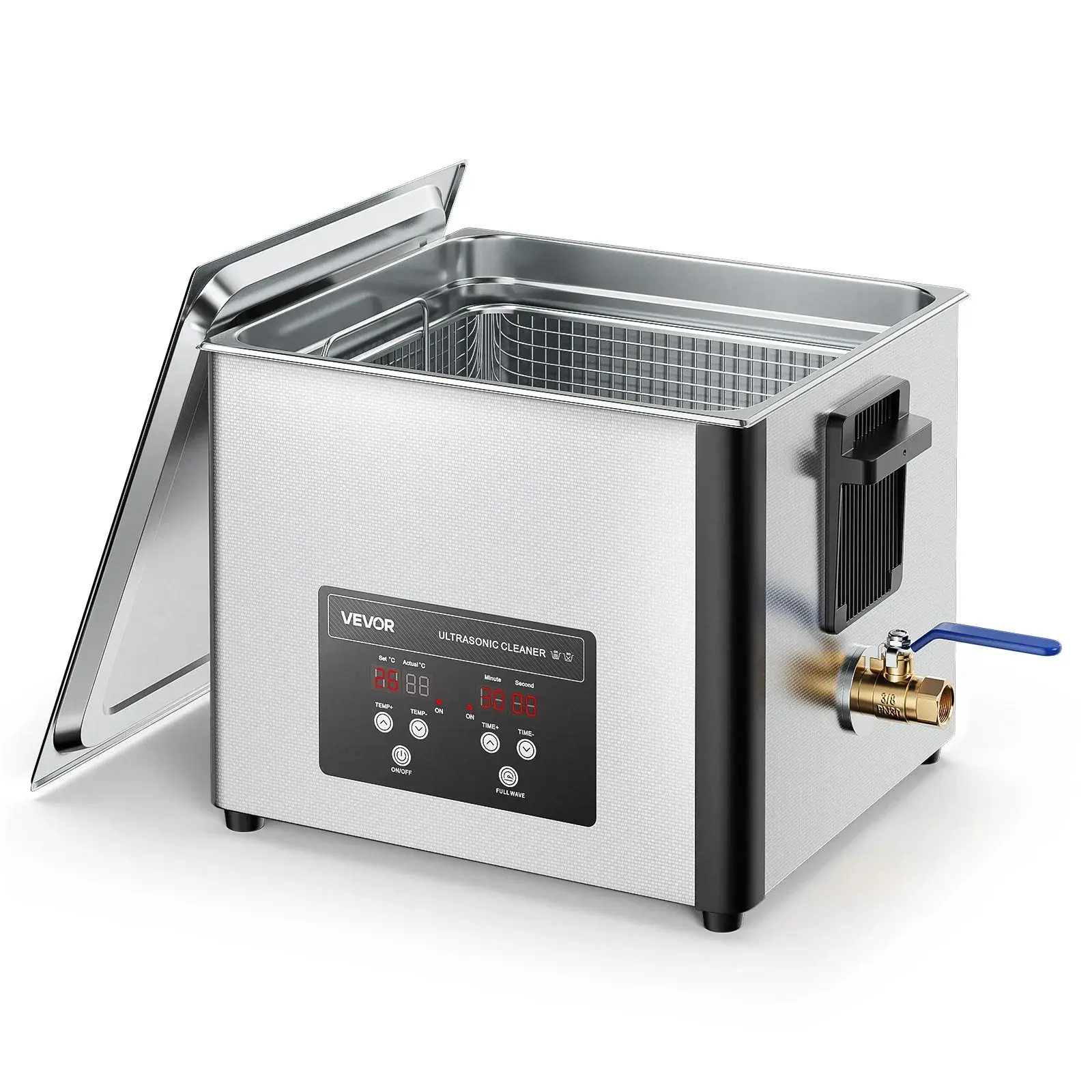 【Summerfinds】VEVOR 15L Professional Ultrasonic Cleaner Machine240W Power Stainless Steel 40kHz Industrial Cleaner with Cleaning Basket & Digital Displayfor PartsCarburetors, Electronic Cleaning Equipment