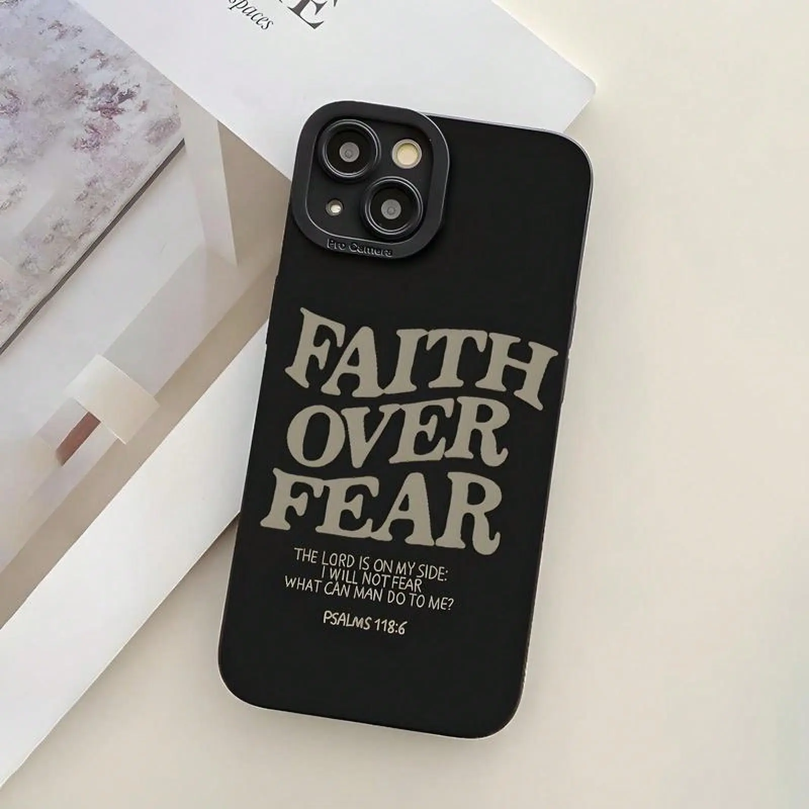 Fashion Creative Faith Over Fear Design Phone Case, Anti-Collision Phone Protective Cover, Phone Accessory Compatible With IPhone 11 12 13 14 15 16 Series for iPhone 17