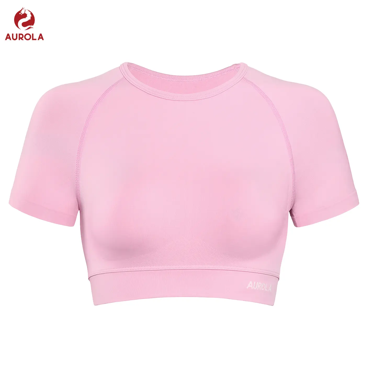 AUROLA Influence Crop Top Workout Shirts for Women, Ultra-Soft Seamless Gym T Shirts Short Sleeve Running Workout Tops summerwins