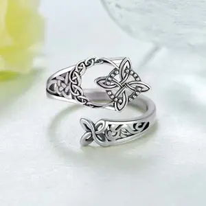 Geometric Interlocking Openwork Ring – Celtic Knot Jewelry for Men & Women, Daily Wear & Gift