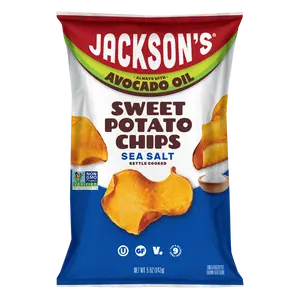 Sea Salt Sweet Potato Chips in Avocado Oil 5oz (Pack of 8) Allergen-friendly, Gluten Free, Peanut Free, Vegan - Shark Tank Product