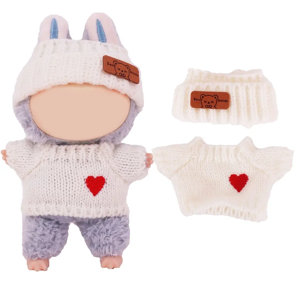 6.69 inch Labubu Doll Clothing Set with 2 Stylish, Hats and clothes for labubu Dolls, Adorable Accessories for Play & Display