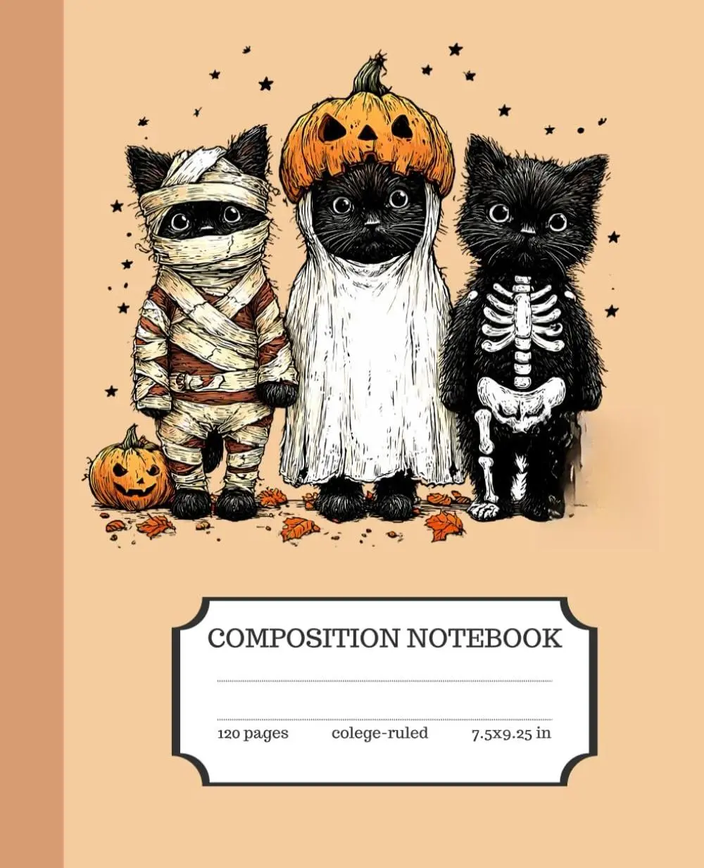 Spooky Cute Cats Notebook: Halloween Themed Journal with Adorable Kittens in Costumes
