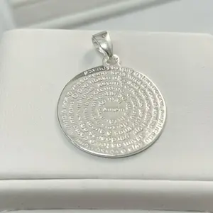 Sterling Silver 925 The Lord’s Prayer Medallion Pendant
