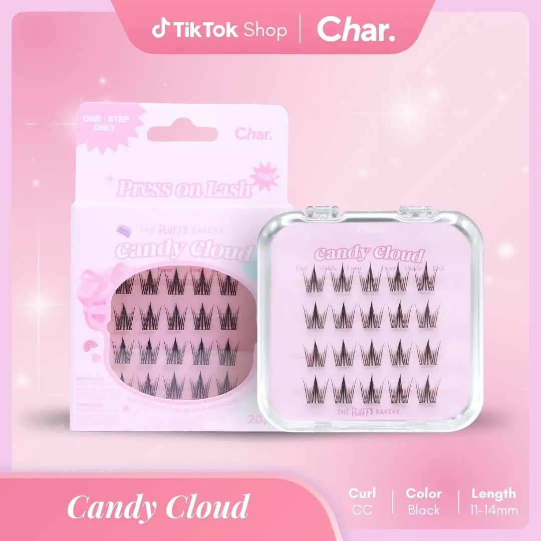 Candy Cloud Pre-Glued Synthetic Hair False Eyelashes - Nature-Inspired Anime Lashes, Textured, Ethereal, C-Curl, 11-14mm (Glue False Eyelashes & Adhesives Category)