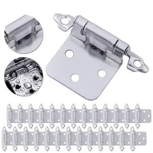50PCS Kitchen Cabinet Hinges 1/2" Overlay Self Closing Face Mount Cupboard Door With Screws
