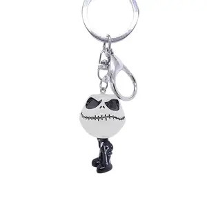 Disney Halloween Glow-in-the-Dark Jack Skellington Keyring - Light-Up Skeleton Charm for Spooky Fun & Halloween Enthusiasts