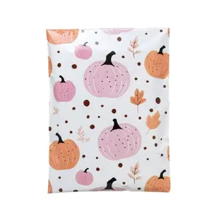 Fall Pumpkin Poly Mailers Size 7.5x10.5 Halloween Shipping Bags