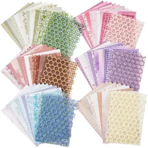 90 Sheets Scrapbook Paper and Decorative Mesh Fabric Assorted Set - 6 Pack Mixed Special Paper for Scrapbooking Planner Bullet Junk Journal Supplies Mixed Media Collage Card Embellishment 5.1x7 Inch