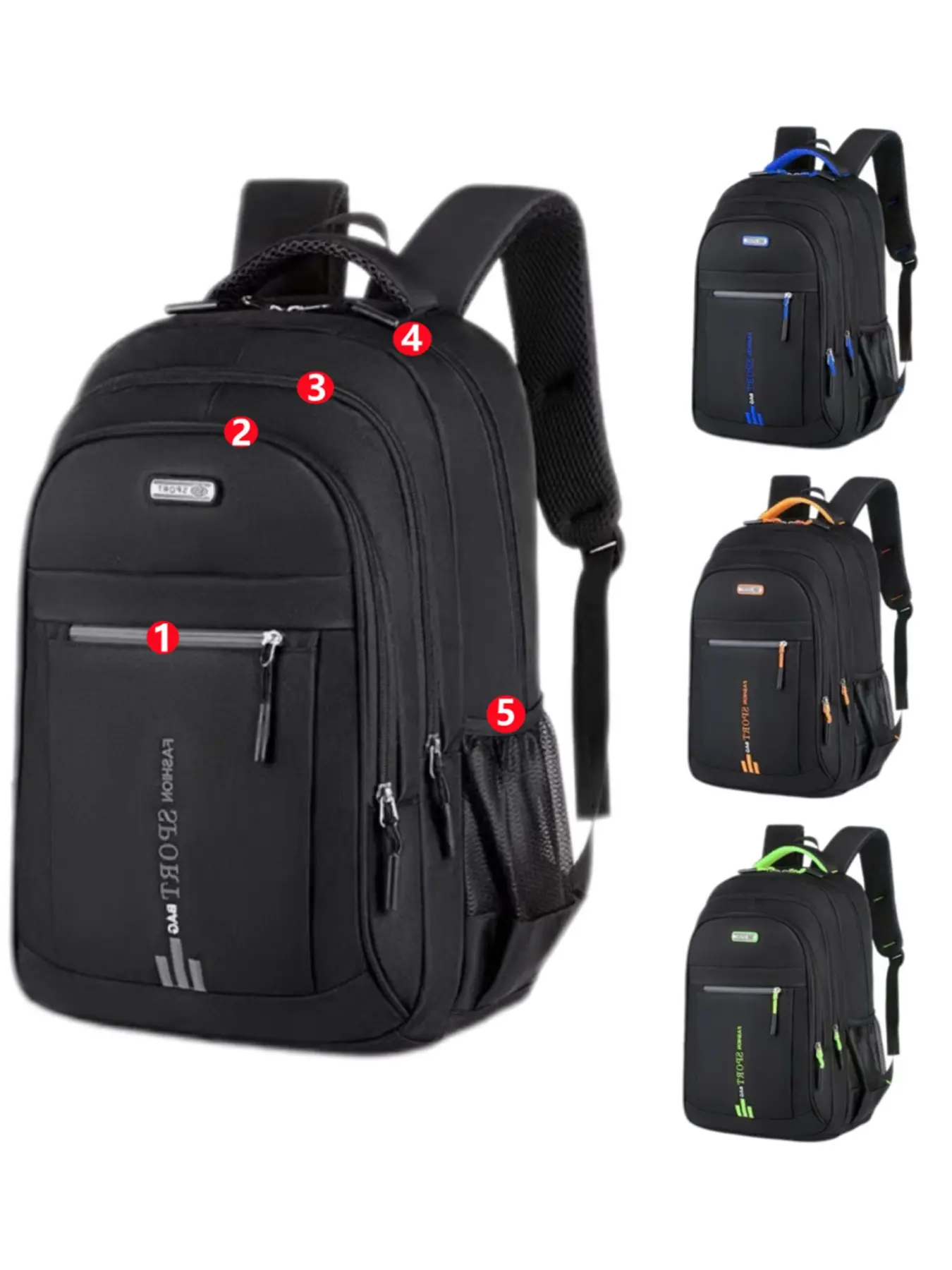Men's Large Capacity Casual Travel Backpack, Adjustable Straps, Multi-Pocket Business & School Bag, Student Backpack, Travel Backpack, Backpack For School