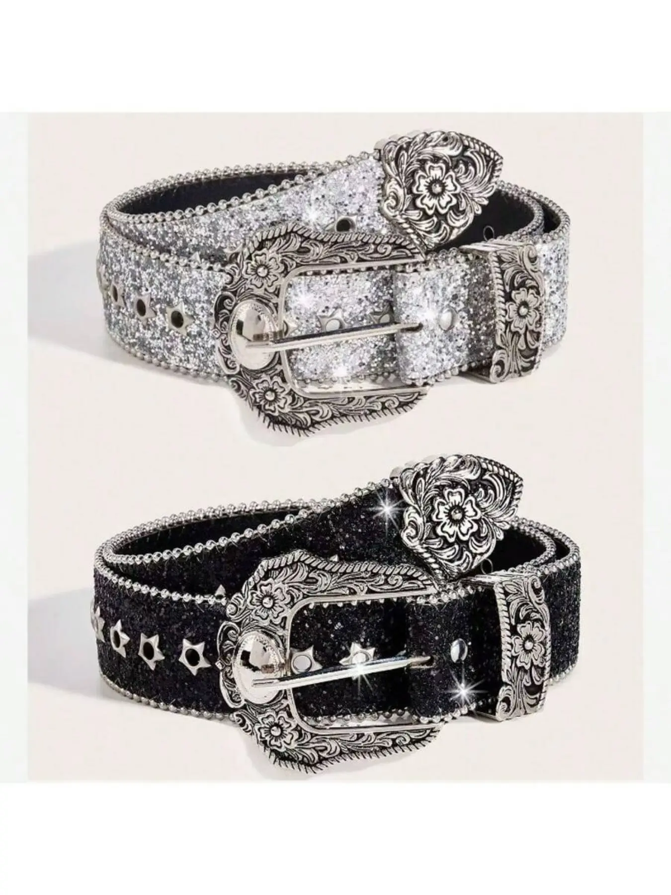 Women's Y2K Style Western Short Fat Belt with Dopamine Star Eye Decoration, Perfect for Daily Wear, Parties, Summer, School, Bling Western Belt, Star Decorated Belt, Decorative Belt