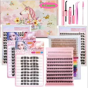 Eyelash Extension Kit, 1 Kit Lash Clusters D Curl Individual Lashes with Bond and Seal and Remover Lash Applicator for Lash Extension Beginners, Diy Eyelash Extensions Kit, Eyelashes Extension Set, Eye Makeup, Cosmetic, Eyelash Tools, Eyelash Glue