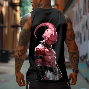 Dragon Ball Dbz Kid Buu Majin Unisex Summer Outfits Men Streetwear 80s 90s Graphic Tees Cotton Anime Tank Tops Men Gifts
