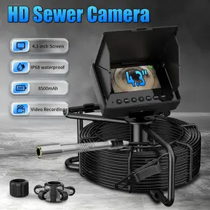 Sewer Camera 100ft ,Drain Pipe Camera Plumbing Snake 8500mAh Battery, 23mm HD, 12LEDs, DVR Recording, 32GB TF Card Included