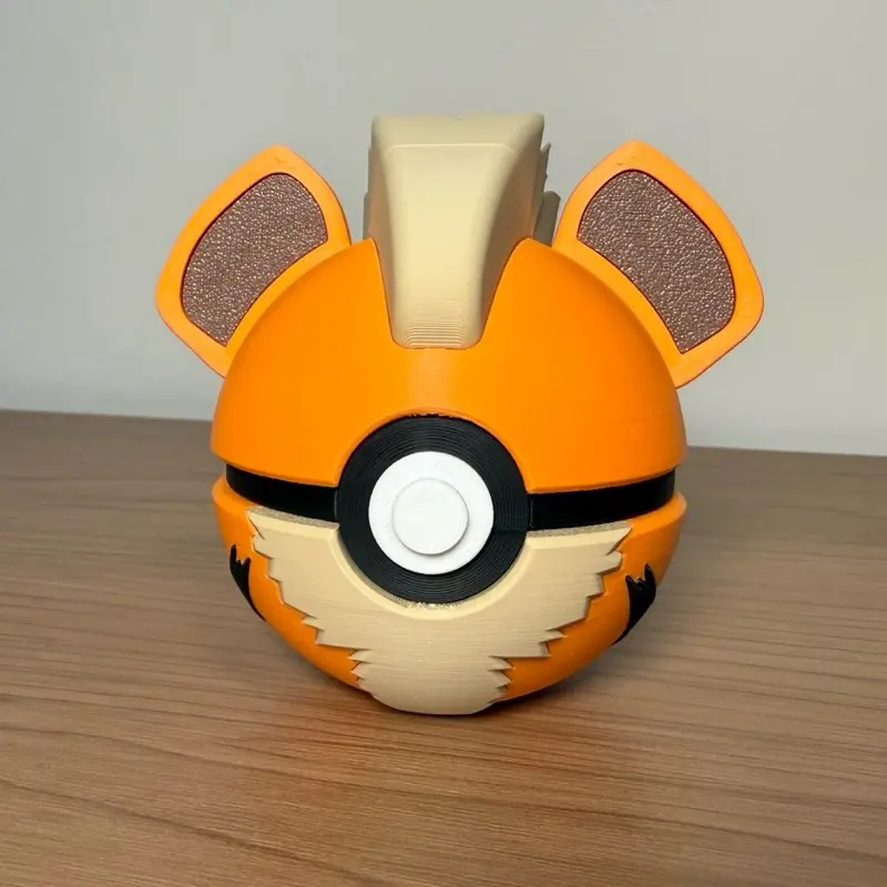 #0058 Growlithe Ball - Made to Order, High-Quality PLA, 3D Printed Pokeball Figure