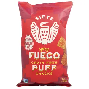 Siete Grain Free Puff Snacks, Spicy Fuego, 4 oz (113 g)